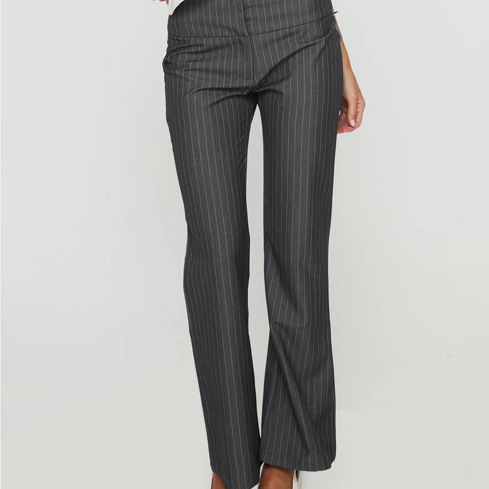 Women's Gray Pinstripe Pants